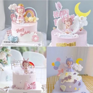 Angel ตุ๊กตาเค้กตกแต่ง Angel Princess ชุดตกแต่งเค้กเจ้าหญิง Anne ตุ๊กตา Cupcake ครีมเค้กเด็กวันเกิด Decor