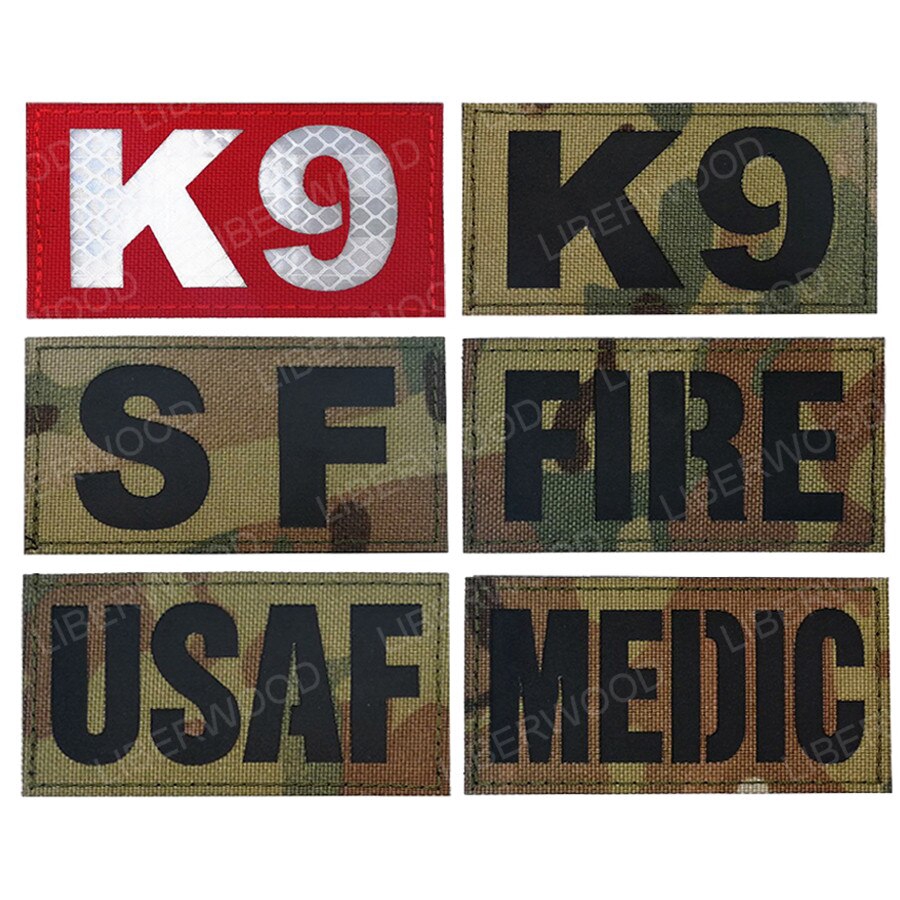 Military SF special force Multicam Infrared IR patch Reflective K9 K-9 dog MEDIC USAF CP Tactical Ho