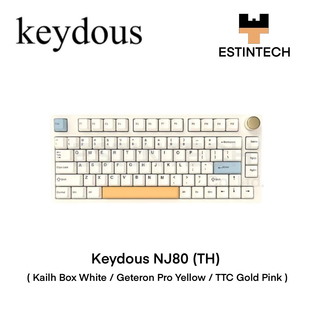 Keyboard (คีย์บอร์ด) Keydous NJ80 (TH) (Kailh Box White / Geteron Pro Yellow / TTC Gold Pink) ของใหม