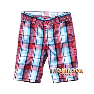 [แท้]LV28 กางเกง Levis รุ่น Plaid Shorts กางเกงลายสก๊อต ผ้าคอตตอนไม่ยืด ซิปหน้า ผ้าเนื้อดี