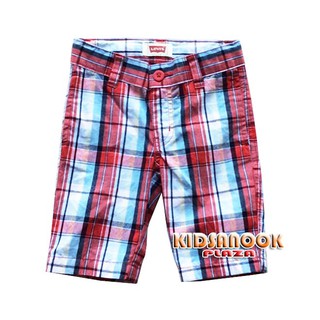 [แท้]LV28 กางเกง Levis รุ่น Plaid Shorts กางเกงลายสก๊อต ผ้าคอตตอนไม่ยืด ซิปหน้า ผ้าเนื้อดี