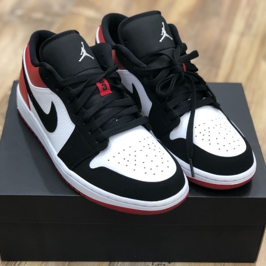 Air Jordan 1 Low Black Toe Black Toe Low Top Black Red White Sports Shoes Basketball Shoes 116 ราคาท ด ท ส ด