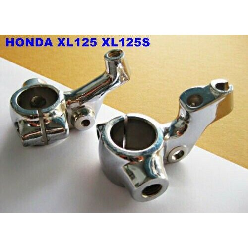 HANDLE BAR CLAMP “CHROME” SET PAIR Fit For HONDA XL125 XL125S XL100 XL100S XL70 // เหล็กยึดแฮนด์