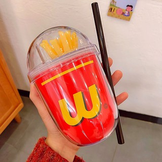 แก้วน้ำ Fast Food / ลาย FRENCHFRIES กับ POPCORN