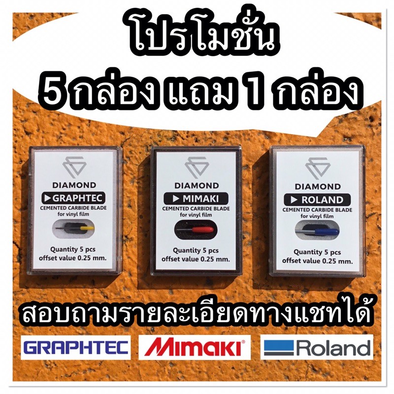 ใบมีดเครื่องตัดสติ๊กเกอร์  Graphtec Mimaki Roland กราฟเทค มิมากิ โรแลน