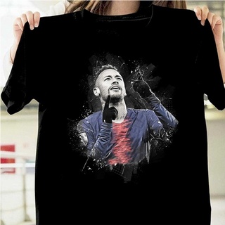 เสื้อยืดสีขาวเสื้อยืดคอกลม ผ้าฝ้าย พิมพ์ลาย Neymar PSG Soccer Fan Gift แฟชั่นสําหรับผู้ชายS-4XL