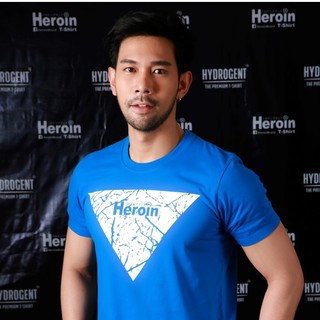 ค่าของเงินHeroin เสื้อยืดสีน้ำเงิน รุ่นสามเหลี่ยม (แจกโค้ด NEWHEOF S-3XL