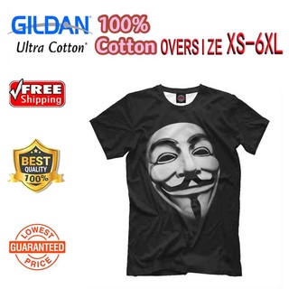 เสื้อยืดลําลองผ้าฝ้ายแขนสั้นพิมพ์ลาย Guy Fawke Ask Anonymous David Lloyd V Vendetta Hacker ขนาดใหญ่