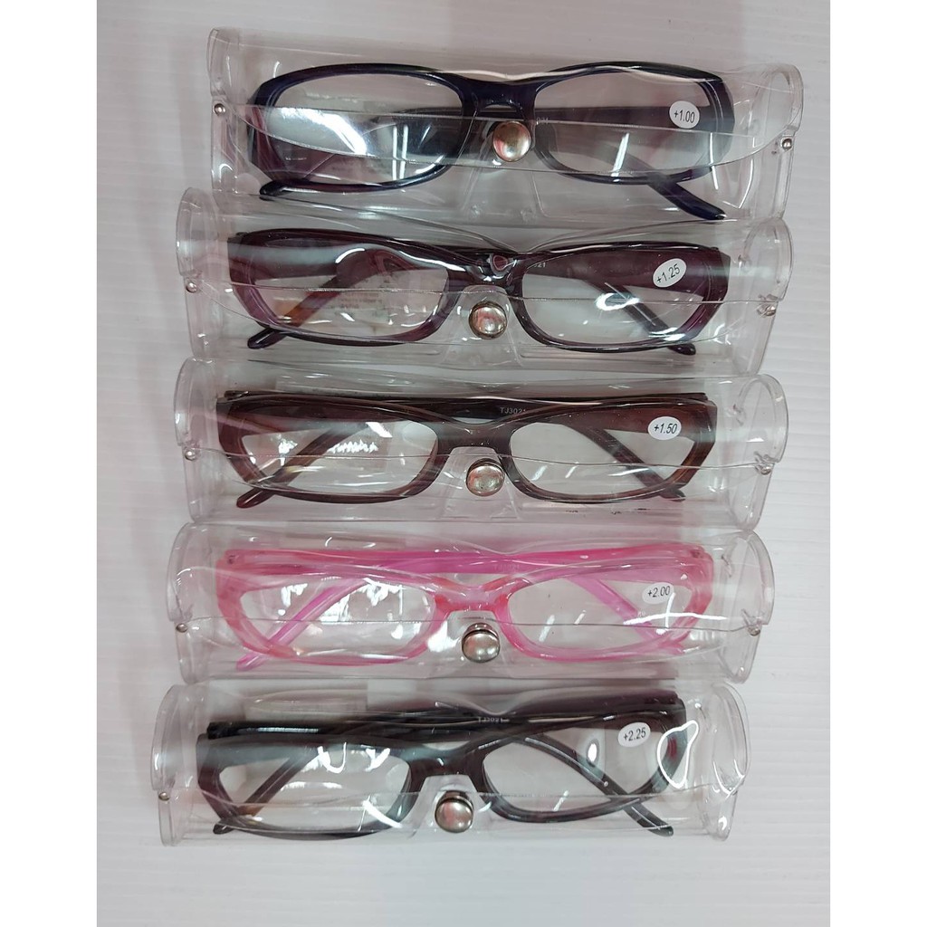 (ถูกที่สุด พร้อมส่ง) แว่นสายตายาว ทรงเหลี่ยมกับทรงวงรี +1.00 ถึง + 3.75 คละสี