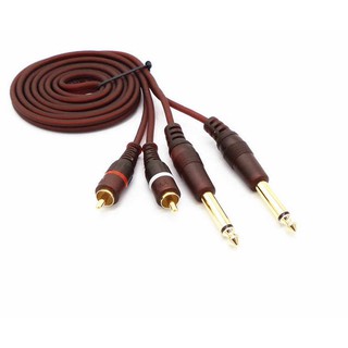 Di shop 5ft Dual RCA Male Jack to Dual 6.35mm 1/4" TRS Male Plug Stereo Audio Cable Cord Wire for Mixer AV Amplifier 3m