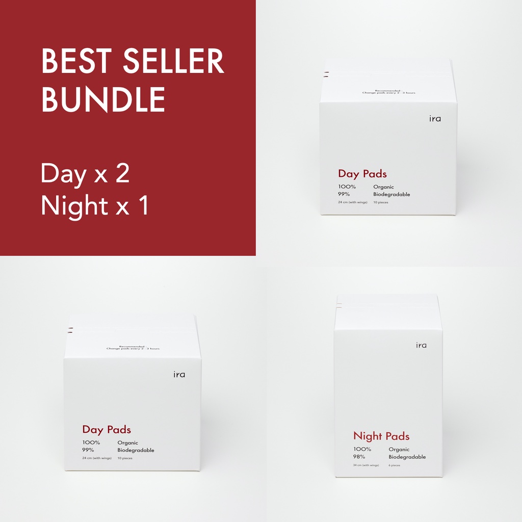 ira concept: เซ็ทสินค้าขายดี / Bestseller Bundle ผ้าอนามัยไอร่าออร์แกนิคย่อยสลายได้