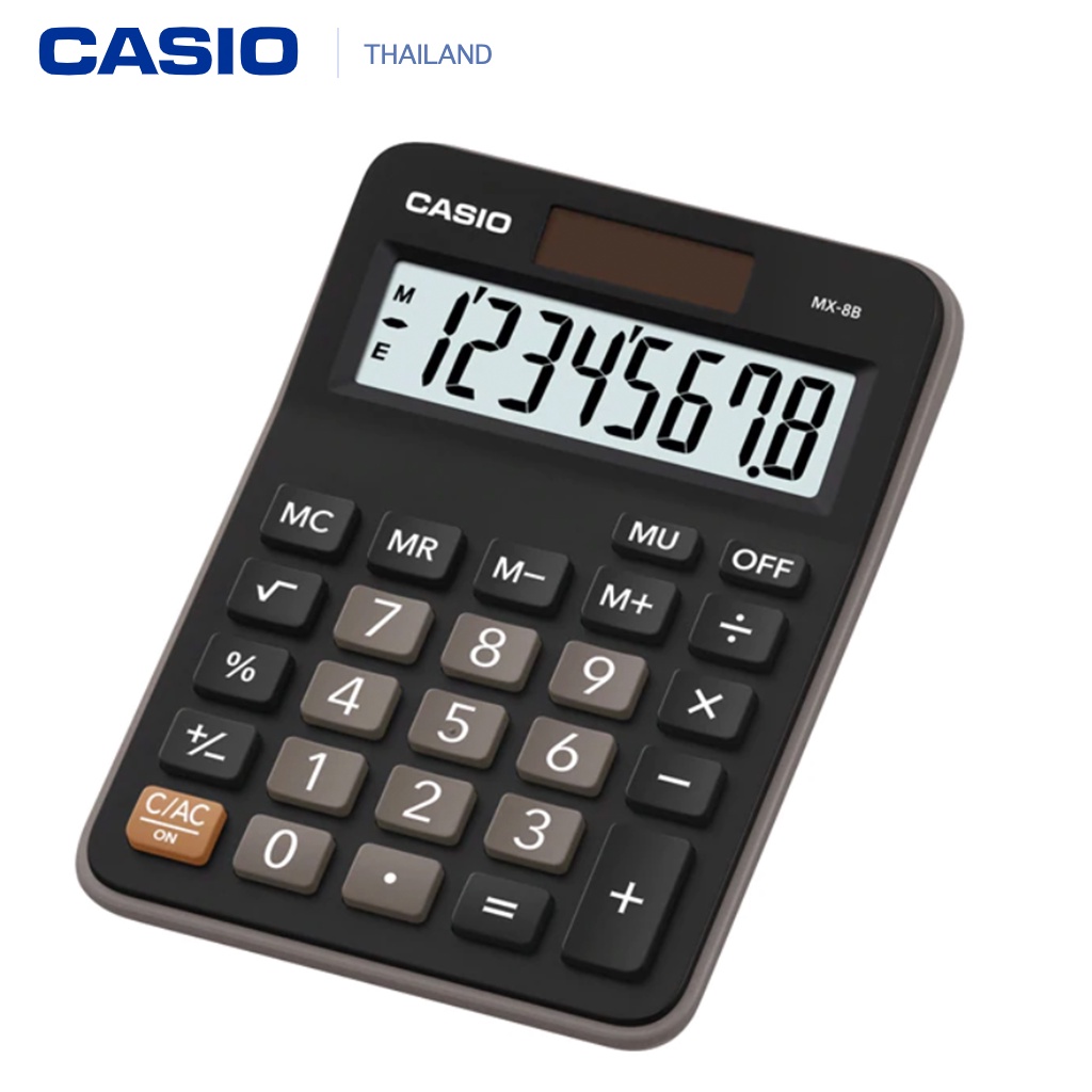 Casio เครื่องคิดเลข รุ่น MX-8B (Black) 8 หลัก (รับประกัน CMG 2 ปี) ขนาดกะทัดรัด ของแท้ 100% เหมาะสำหรับใช้งานทั่วไป mx8