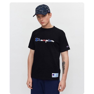 Champion champion เสื้อยืด 2021 ฤดูร้อนใหม่สีดำปักคู่ผู้ชายและผู้หญิงต้นฤดูใบไม้ร่วง-t