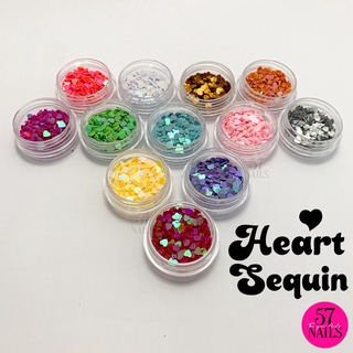 เลื่อมโฮโลแกรมติดเล็บรูปหัวใจ กลิตเตอร์แต่งเล็บ Heart Hologram Sequins for DIY