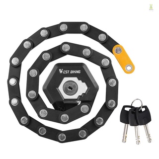 Flt อุปกรณ์ล็อคโซ่จักรยาน แบบพับได้ 3 คีย์ กันขโมย