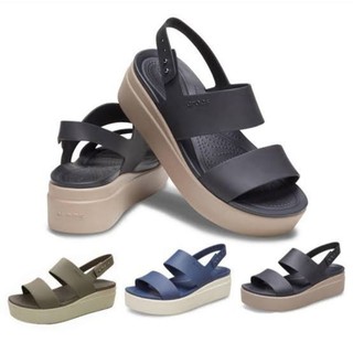 CROCS Brooklyn Low Wedge รองเท้าส้นต่ำผู้หญิงCROCS นิ่มเบาสบาย ใส่ทั้งวันก็ไม่เมื่อย