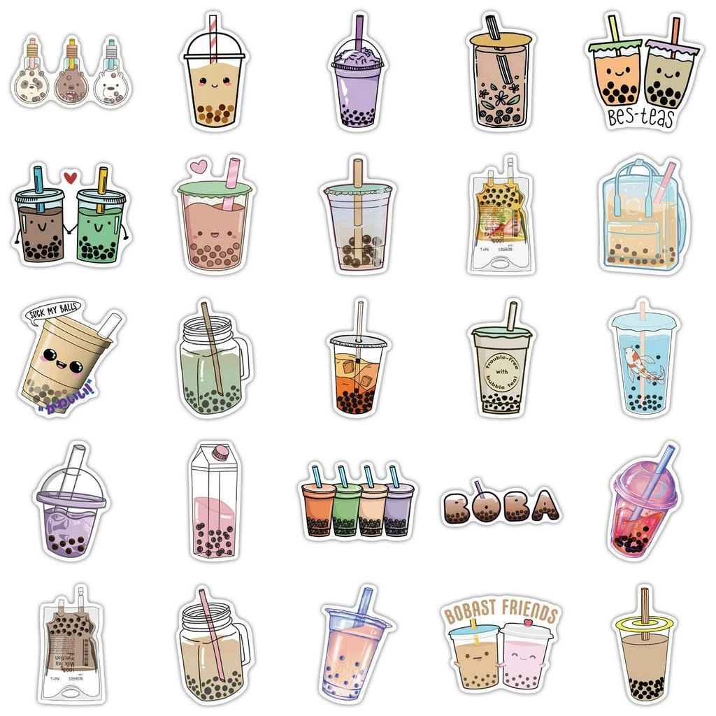 สติกเกอร์กันน้ำ ALLEY STARBUCK COCO KOI MILKTEA โดนัท 50ชิ้น thumbnail 5
