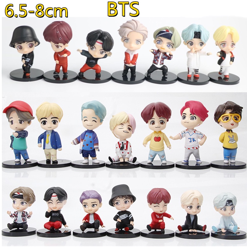 BTS BTS BTS รุ่น Q ตุ๊กตาตกแต่ง Humanoid ตุ๊กตาอะนิเมะเกมตุ๊กตาทํามือรุ่นของเล่นเด็กตกแต่งเค้กของขวั
