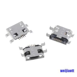 (wett) 10 ชิ้น type b micro usb 5 pin female อะแดปเตอร์ซ็อกเก็ตเชื่อมต่อพอร์ตชาร์จ nmm