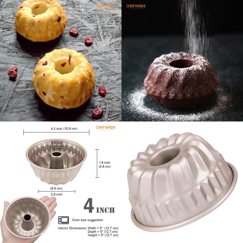 พิมพ์ Bundt / kouglof / kungelhopf พิมพ์เค้กปล่อง พิมพ์บันด์เค้ก