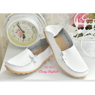 92-581 รองเท้าflat shoes หนังนุ่ม เหยียบส้นได้