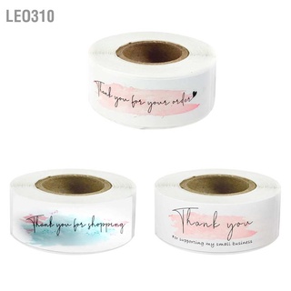 Leo310 1 Roll Rectangle Sticker Beautiful Cute Fashion DIY Hand Made "Thank You" Rectangular Labels