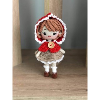 ตุ๊กตาถักโครเชต์ หนูน้อยหมวกแดง(little red riding hood) ตุ๊กตาโครเชต์, ตุ๊กตาทำมือ , งานฝีมือ