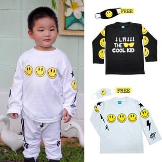 แขนยาว smiley coolkid (แถมหน้ากากเข้าเซ็ตด้วย)