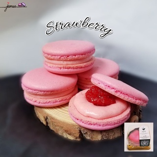 Macarons strawberry🍓*ไม่มีขั้นต่ำ อัลมอนด์นำเข้า100%มาการองสตอเบอรี่Homemads