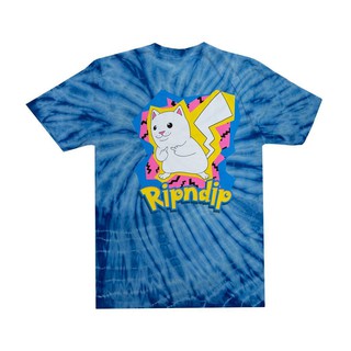 SLUM LTD - RIPNDIP Catch Em All Tee Blue Spiral Dye