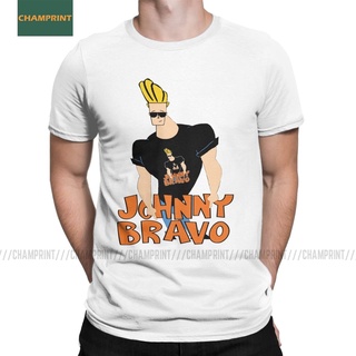 เสื้อยืดผู้ชาย เสื้อยืด พิมพ์ลาย Johnny Bravo Crazy Pretty 90S สไตล์ยุโรป ฮิปสเตอร์ คุณภาพสูง แฟชั่นฤดูร้อน S-5XL