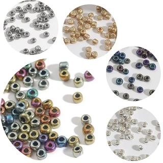 2/3/4 มม.สีโลหะ 150-1000pcs แก้วลูกปัดออสเตรียคริสตัลหลวมลูกปัดสําหรับผู้หญิงเครื่องประดับ DIY ทําอุปกรณ์เสริม