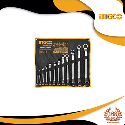 INGCO HKSPA3142 ชุดประแจแหวน 12 ชิ้น