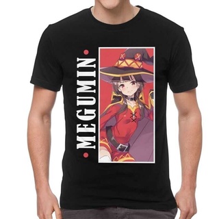 เสื้อยืดวินเทจใหม่ เสื้อยืดแขนสั้น พิมพ์ลายกราฟฟิค Megumin Konosuba สไตล์ญี่ปุ่น สําหรับผู้ชาย Kipdkb40Pjmlnk90S-3XL