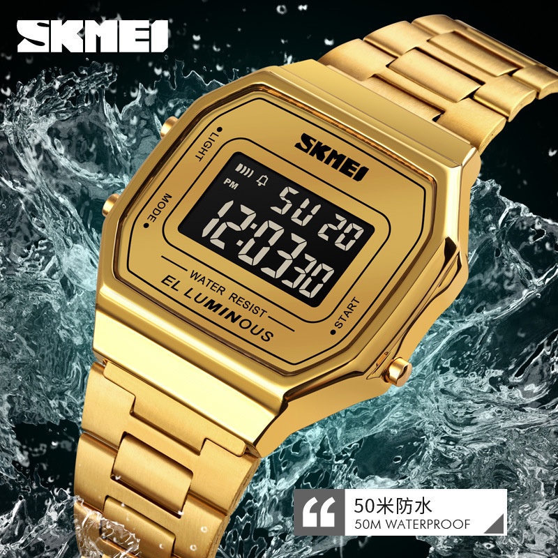 Skmei 1647 นาฬิกาข้อมืออิเล็กทรอนิกส์ ทรงสี่เหลี่ยม กันน้ํา สไตล์สปอร์ต แฟชั่นสําหรับผู้ชาย