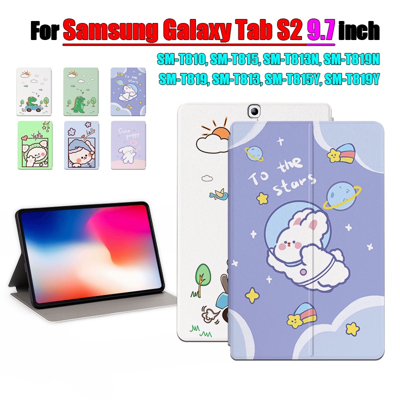 [พร้อมส่ง] เคสแท็บเล็ตแฟชั่น แบบฝาพับ ลายการ์ตูนอนิเมะ สําหรับ Samsung Galaxy Tab S2 9.7 (2015) SM-T