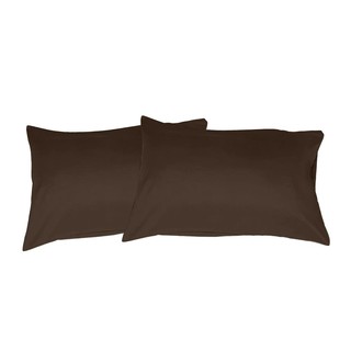 ปลอกหมอนหนุน BED CLIP STANDARD สีน้ำตาลเข้ม แพ็ก 2 ชิ้น PILLOWCASE BED CLIP STANDARD BROWN 2PCS