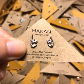 ต่างหู ตุ้มหูเงินแท้ 92.5 ยูนิคอร์น Unicorn Real Silver Sterling Earring