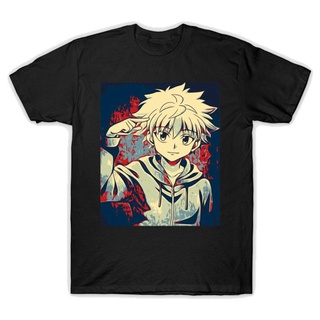 [COD]เสื้อยืดแขนสั้นลําลอง ระบายอากาศได้ดี พิมพ์ลายอนิเมะ HxH Killua Zoldyck สีดํา เหมาะกับของขวัญ แฟชั่นสําหรับผู้ชายS-