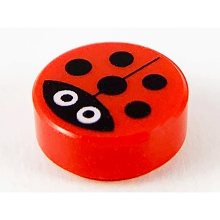 ชิ้นส่วนเลโก้ Lego Part Tile, Round 1 x 1 with Ladybug Pattern (98138pb177, 35381pb177) ราคา/ชิ้น