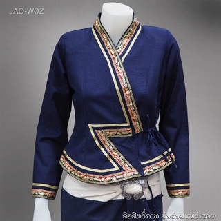 JAONANG-02 เสื้อเจ้านางดิ้นเงินสีน้ำเงิน