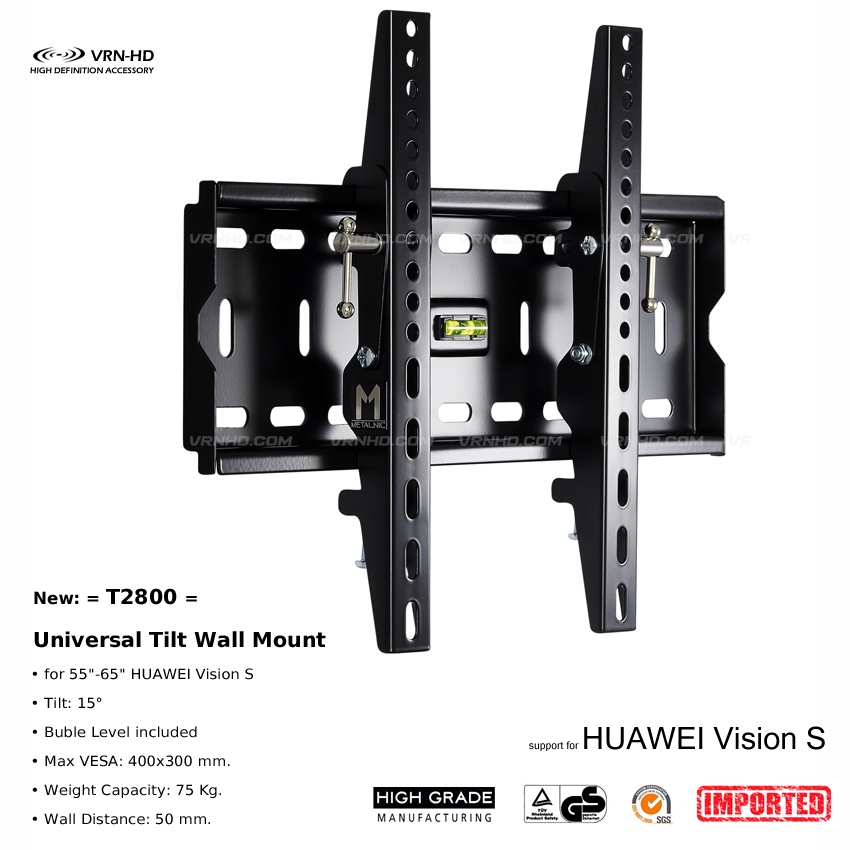2022 New T2800 ขาแขวนทีวี สำหรับ HUAWEI Vision S, Mi TV ขนาด 55-65 นิ้ว ปรับก้มหน้าจอได้ 15°, Max VE