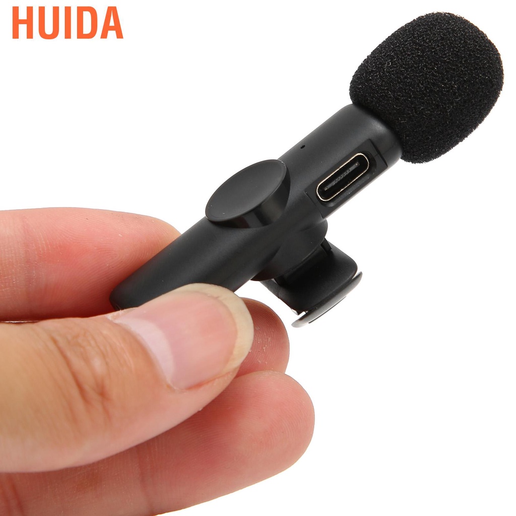 Huida Wireless Microphone Plug and Play Auto Syncs USB Type C Lavalier ...