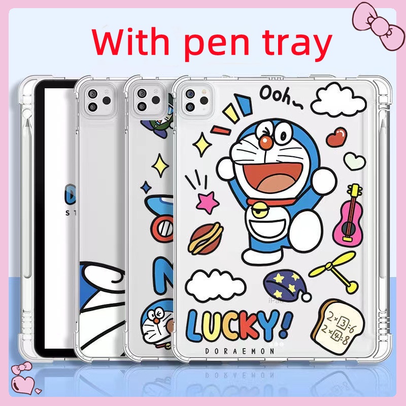 🔥พร้อมส่ง🔥【With pen tray】เคสไอแพด เคสiPad วัว ยิ้มรุ้ง Doraemon Cute ipad Air4 Pro10.9-Air5 mini 6/5/4 เคสไอแพด Air3 9.7 Air3 ipad Gen 7/8/9 10.2 Pro11 Case