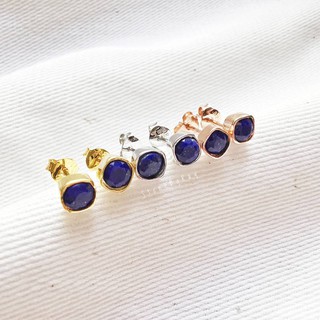 ต่างหูเงินแท้(Silver925)ดีไซน์กับหินลาพิสลาซูลี Lapis Lazuli
