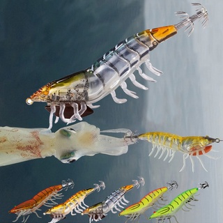 3D Hybrid Shrimp Egl Lure Luminous Bait Squid Jigs Umpan Pancing Sotong