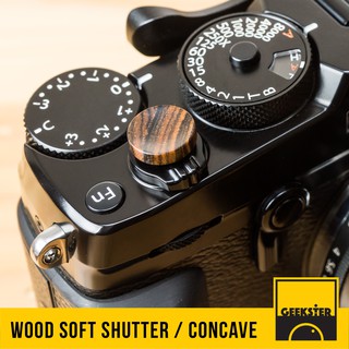 ปุ่ม Wood Soft Shutter Release Button  ไม้แท้ เว้า ( ปุ่มชัตเตอร์ ไม้ ) Concave