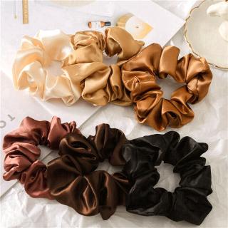 Satin Silk Fashion Scrunchies Sweet Solid Color Elastic Hair Bands Hair Ties Ropes For Women Girls