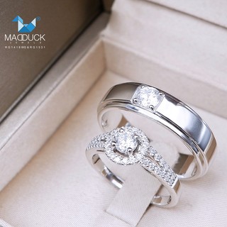 Madduckjewels แหวนเงินแท้ เพชร CZ ชุบโรเดียม RG1418-RG1531