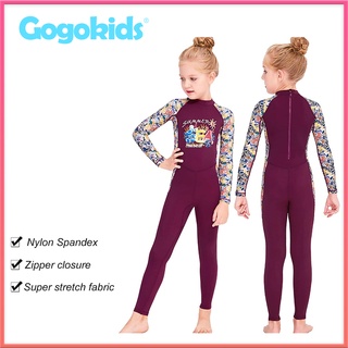 Gogokids ชุดว่ายน้ําแขนยาว กันแดด ป้องกันรังสียูวี 50+ 0.5 มม. สําหรับเด็กผู้ชาย และเด็กผู้หญิง